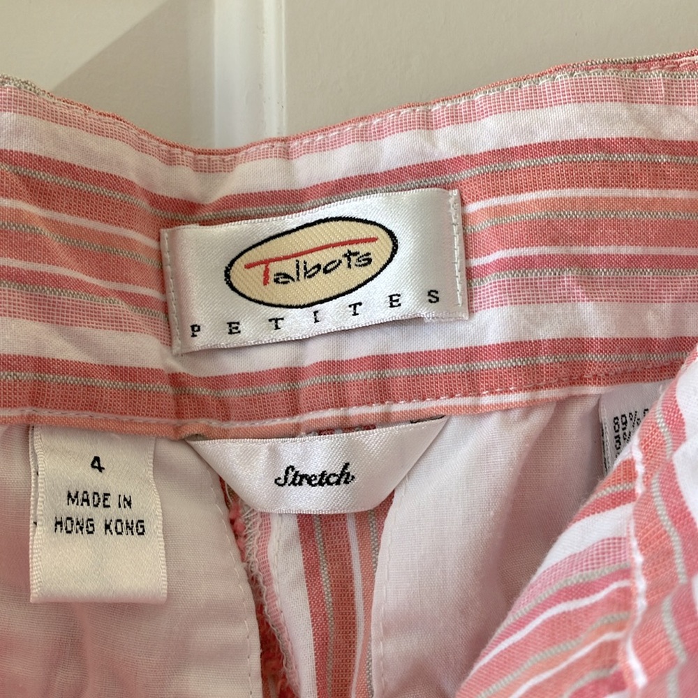 Talbots Petites Striped Cotton Capris - Picture 7 of 15